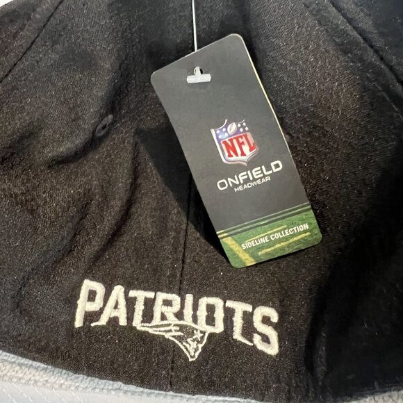 NWT New Era 39Thirty NFL Patriots Sideline Cap Black S/M - Picture 4 of 10